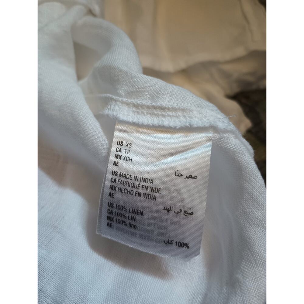 Charter Club Womens Luxury Linen Edwardian Top XS Button Cottage Old Money - Picture 6 of 9